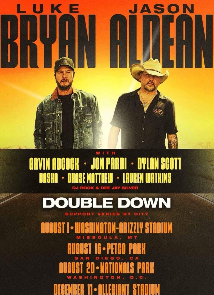 Jason Aldean and Luke Bryan announce 'Double Down Tour'