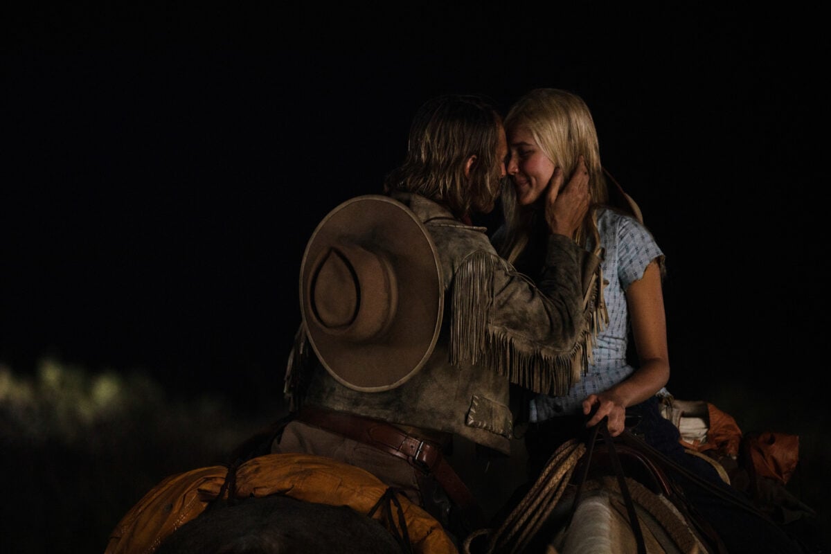 Eric Nelsen as Ennis and Isabel May as Elsa in the Yellowstone prequel series 1883