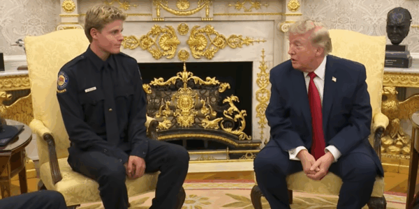 On Aug. 17, President Trump honored the 16-year-old lifeguard who was captured on video conducting a daring rescue in Santa Cruz, California.