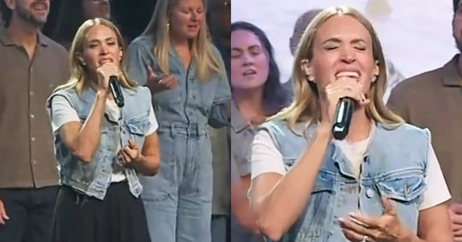 Carrie Underwood performs at her local church