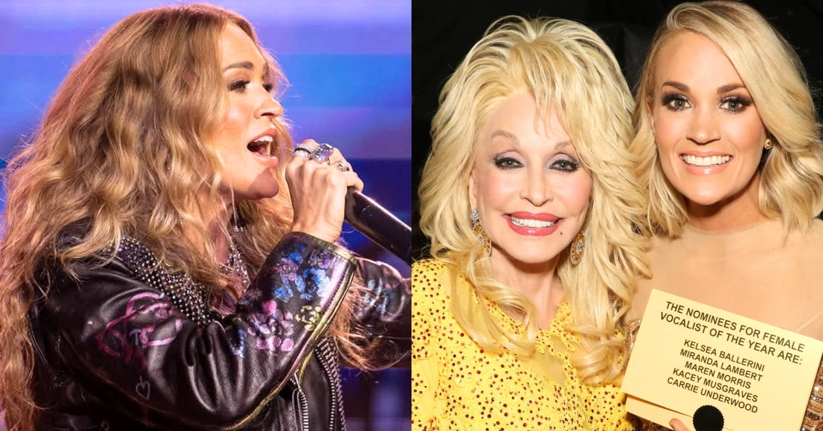 Carrie Underwood wore a special custom jacket in tribute to Dolly Parton and also sang "See You Again" in her honor