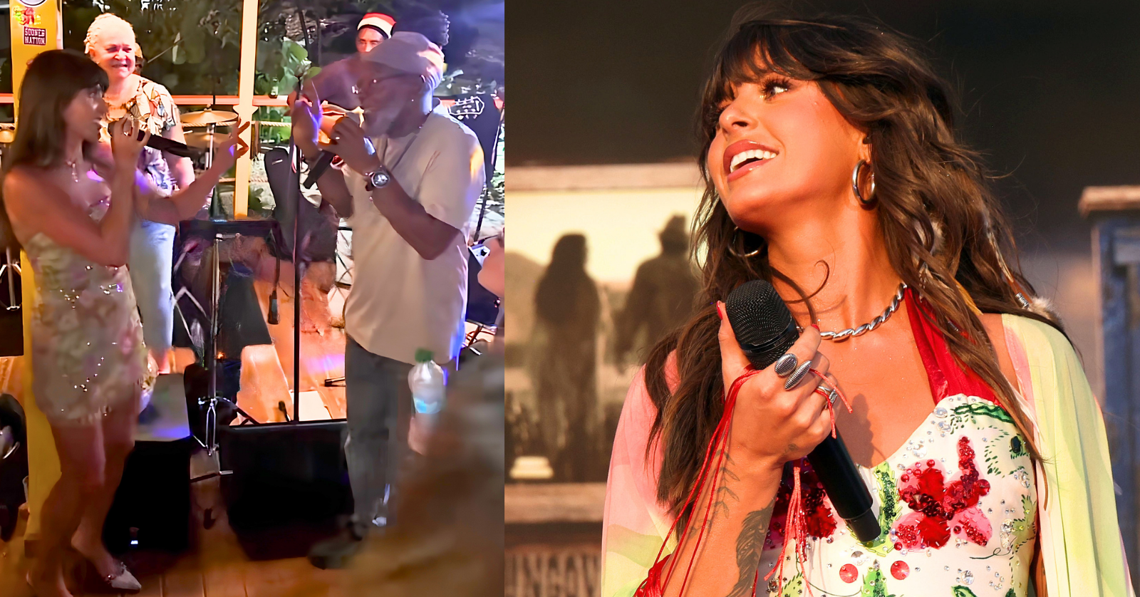 Ella Langley joins local Reggae band at Iggies beach bar in St. Thomas, Virgin Islands, for impromptu Bob Marley cover