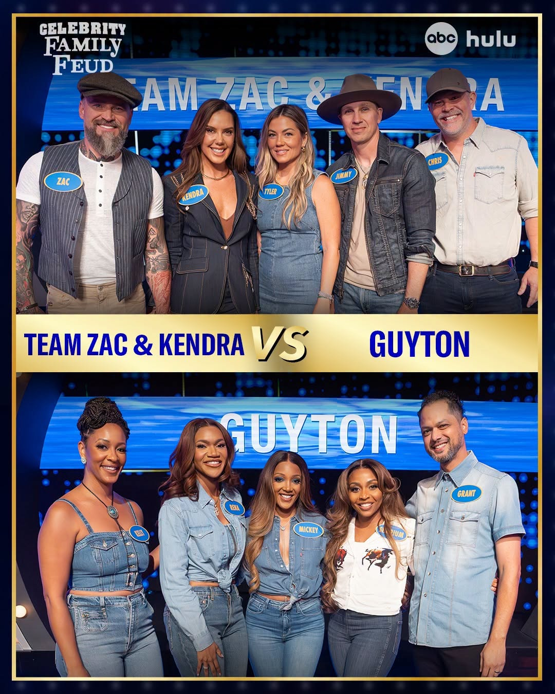 Zac Brown and Kendra Scott take on Mickey Guyton and her family on the July 30th episode of Celebrity Family Feud 