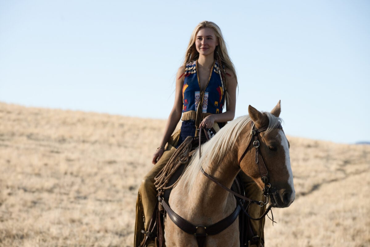 Actress Isabel May as Elsa Dutton in the Yellowstone prequel series 1883