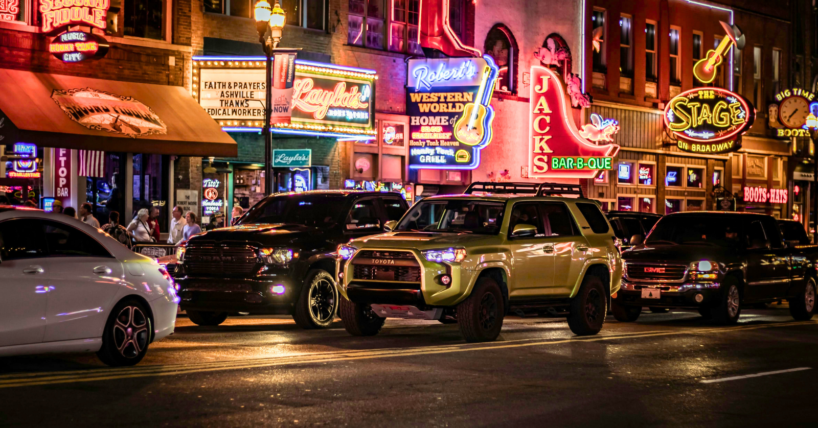 A look at some of the bars and venues on Broadway in downtown Nashville, which has been hit hard by recently increased property taxes.