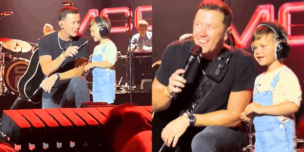 Scotty McCreery brings his three-year-old son Avery onstage to sing "Cab in a Solo" duet
