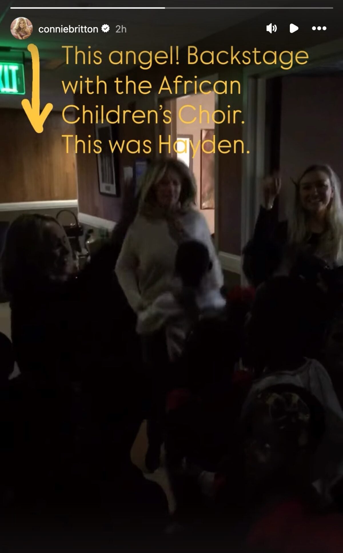 Connie Britton posts about Hayden singing with the African Children's Choir