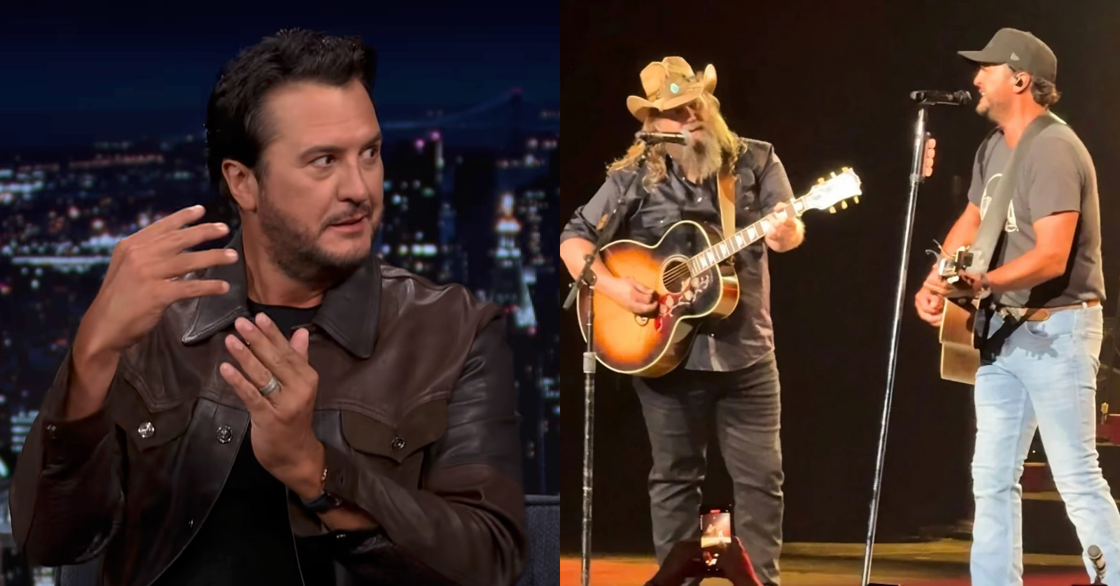 While on "The Tonight Show," Luke Bryan shared what it was like to perform with Chris Stapleton, joking that he started "falling in love."