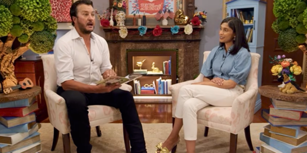 Luke Bryan joined Second Lady Usha Vance on her children's literacy program, reading a book and opening up about storytelling in country music.