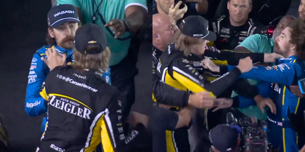During the NASCAR Cup Series race at Bristol Motor Speedway, a fight between Carson Hocevar and Ryan Blaney overshadowed the winner of the race.