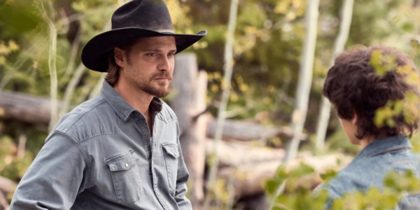 Luke Grimes actor who plays Kayce in Marshals shares how his relationship with son Tate, actor Brecken Merrill, will change in Season 2 of the "Yellowstone" spin-off