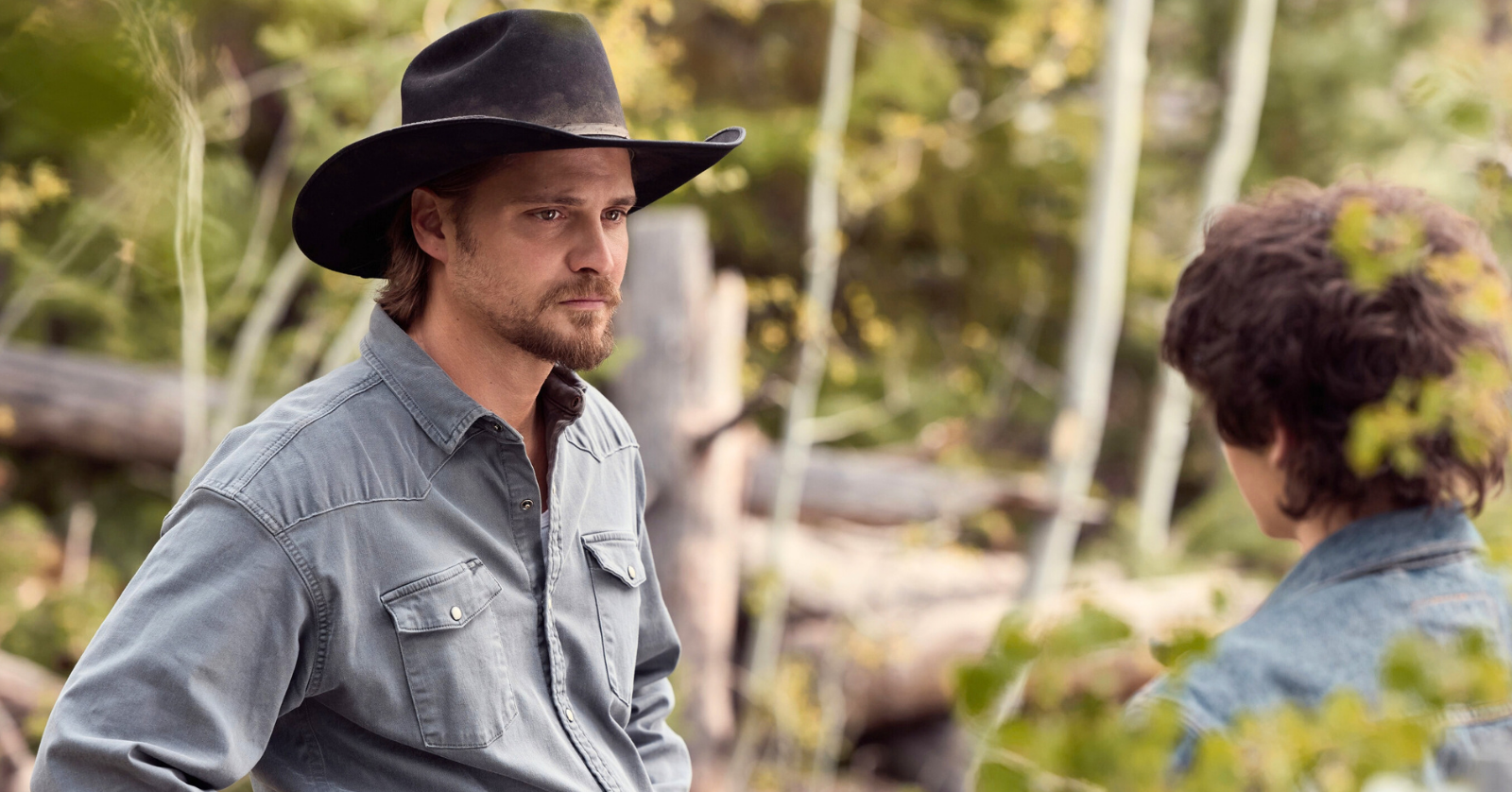 Luke Grimes actor who plays Kayce in Marshals shares how his relationship with son Tate, actor Brecken Merrill, will change in Season 2 of the "Yellowstone" spin-off