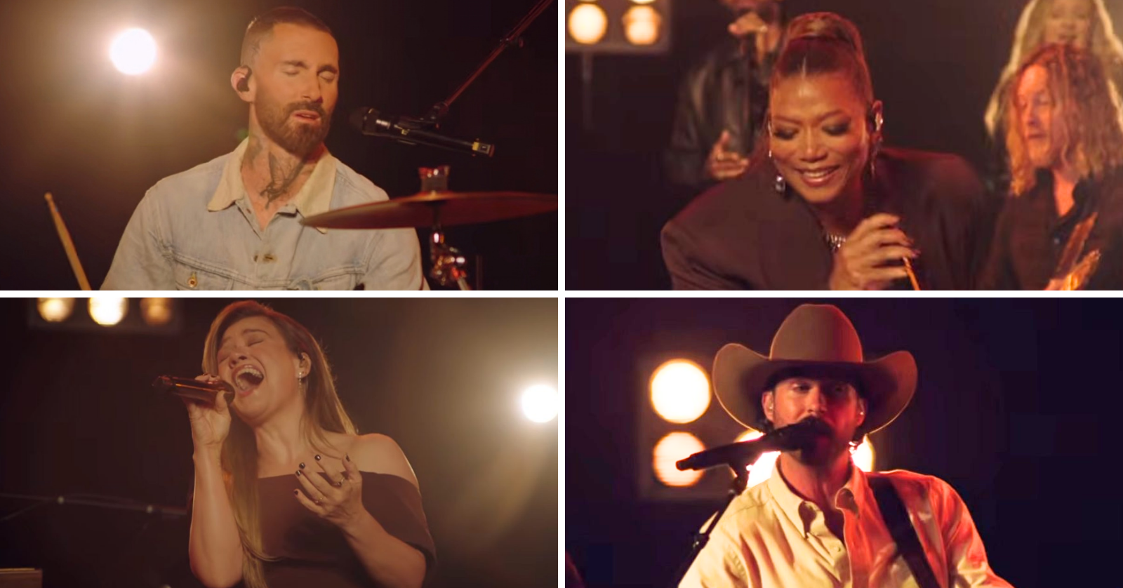 Season 30 coaches of The Voice perform together for the first time