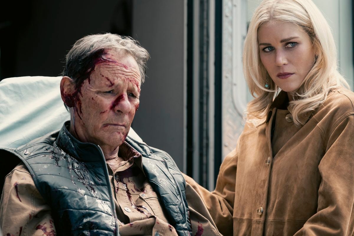 "The Gathering Storm" -- CBS Original Series MARSHALS, scheduled to air on Sunday, March 22 (8:00-9:00 PM ET/8:00-9:00 PM PT). Pictured (L-R): Chris Mulkey as Tom Weaver and Ellyn Jameson as Dolly Photo: Christopher Saunders/CBS ©2025 CBS Broadcasting, Inc. All Rights Reserved.