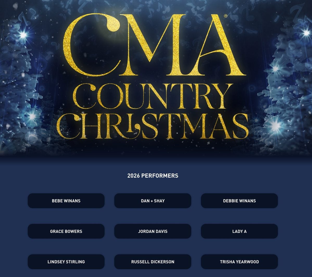 CMA Country Christmas Lineup Of Performers 