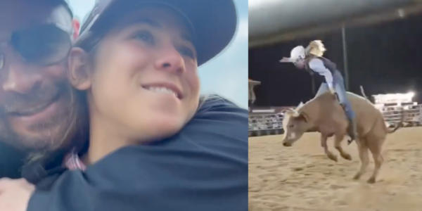 At a recent rodeo, Chris Hemsworth's 14-year-old daughter won a bull riding competition, and the video shows the bold ride that led to her victory...
