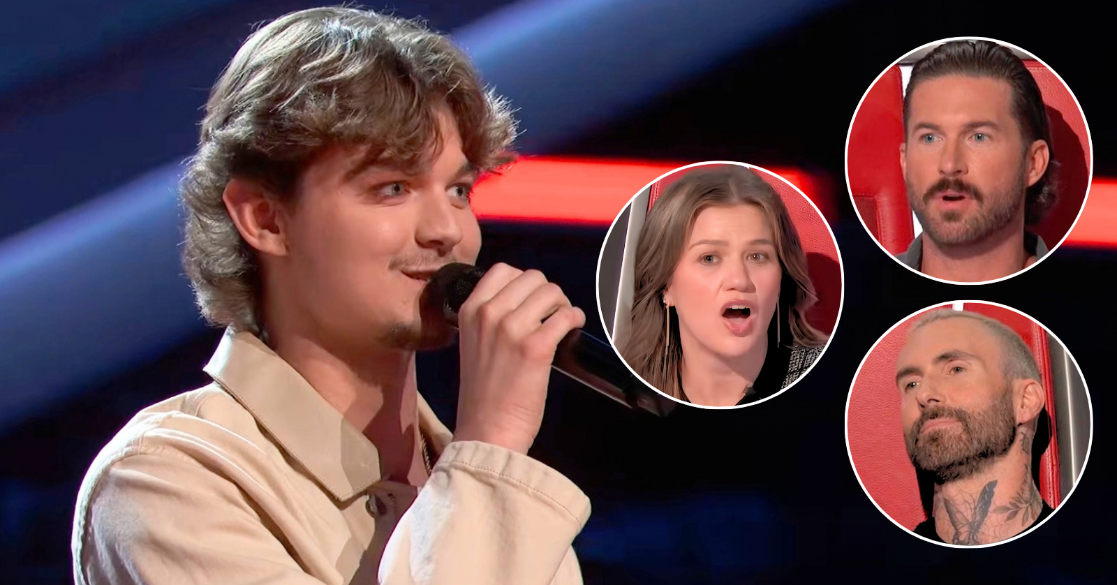 Evan James from Highland, Michigan, auditions for Season 30 of The Voice with Morgan Wallen's "Wasted On You" and makes a surprising coach choice after turning 3 chairs