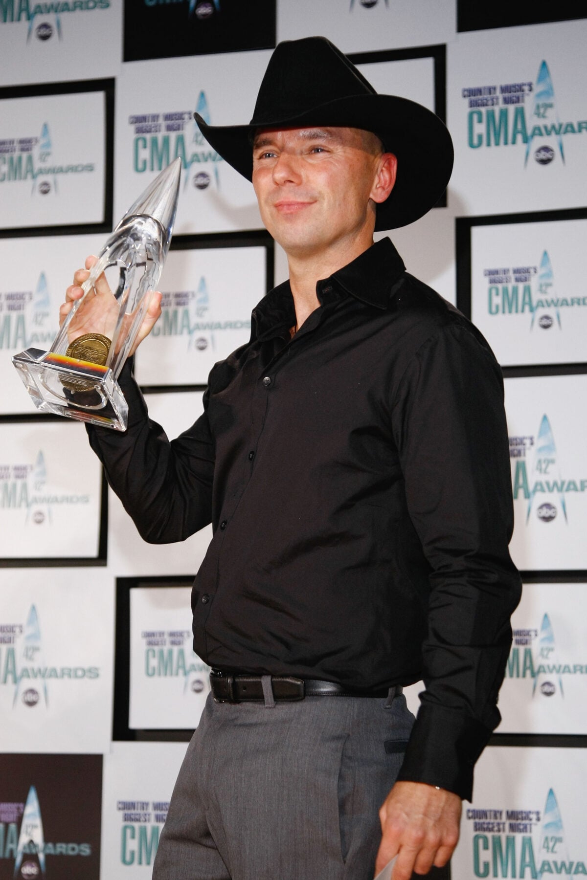 Kenny Chesney after winning CMA Entertainer of the Year in 2008