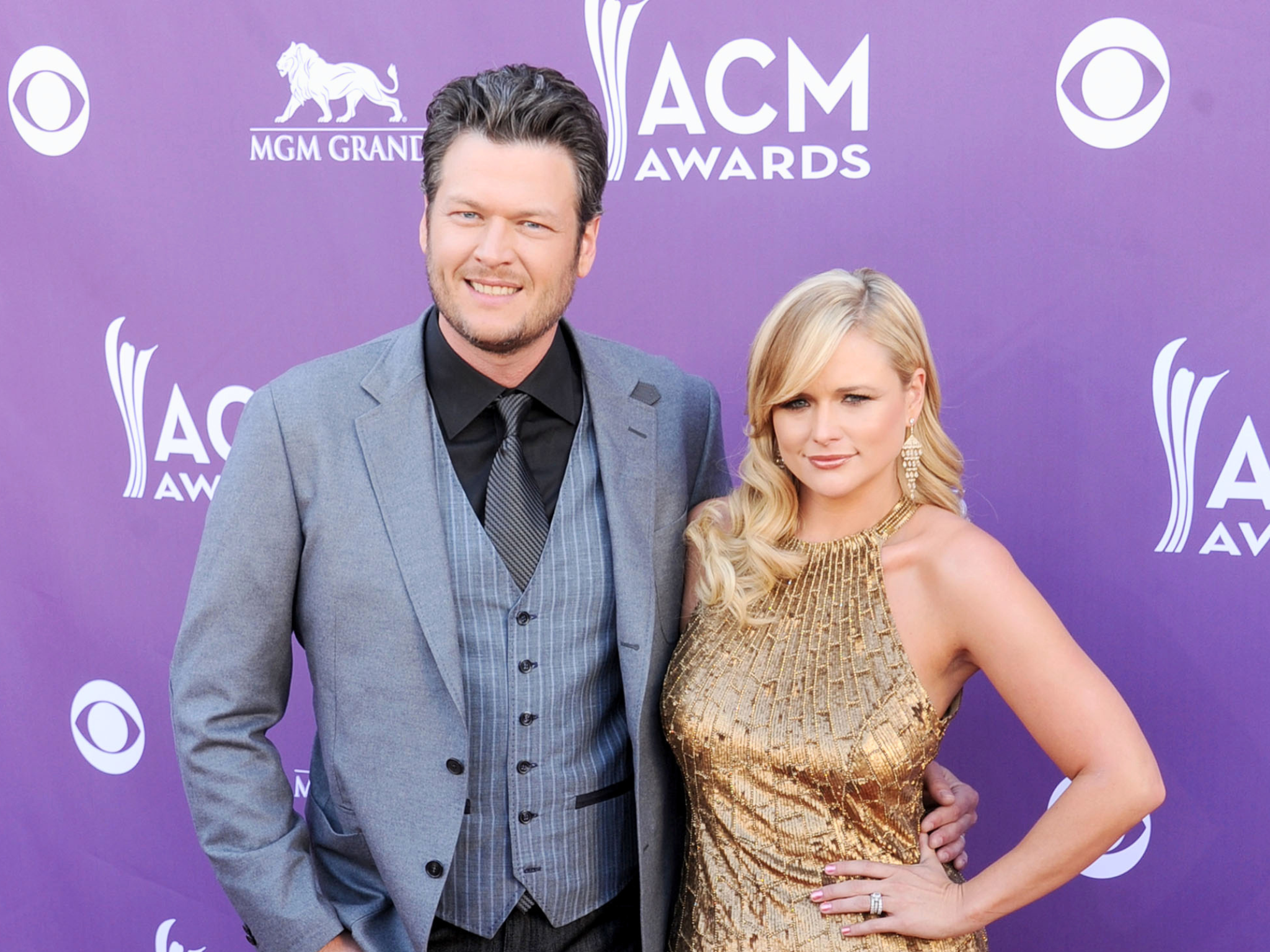 blake shelton and miranda lambert on the red carpet