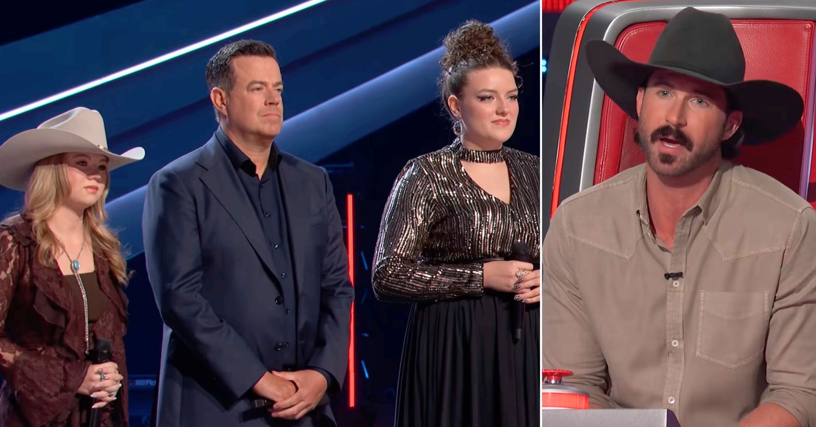 Riley Green said he was "dreading" the decision he had to make when it came to choosing a winner after the "Ain't No Sunshine" battle between Allie Rae and Harmony McKee on Season 30 of "The Voice"
